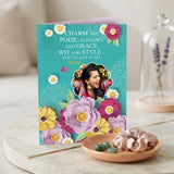 Alluring Flowers Design Charm and Poise Womans Day Greeting Card