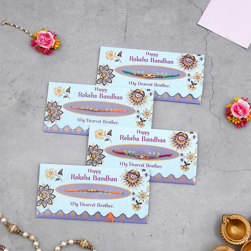Pack Of 4 Happy Rakshabandhan My Brother Rakhi Mailer