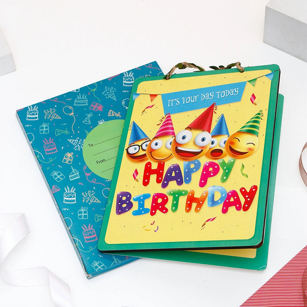 It's Your Day Today Happy Birthday Emoji Greeting Card