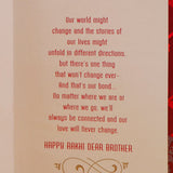 Happy Rakhi Bhai Greeting Card with a Sacred Rakhi