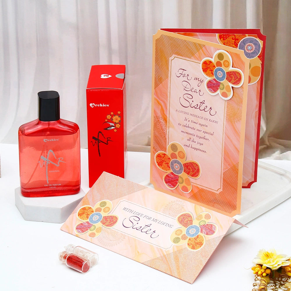 UXR Original Perfume & Sister Rakhi Card Gift Set