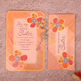 Rinestone Keychain With Sister Greeting Card