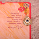 Golden Evil Eye Keychain With Sister Greeting Card