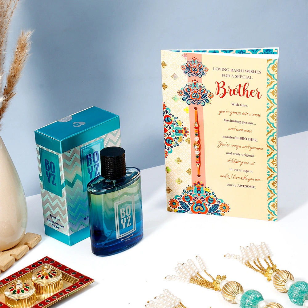 Dear Brother Rakhi Greeting Card with Archies Boyz Perfume