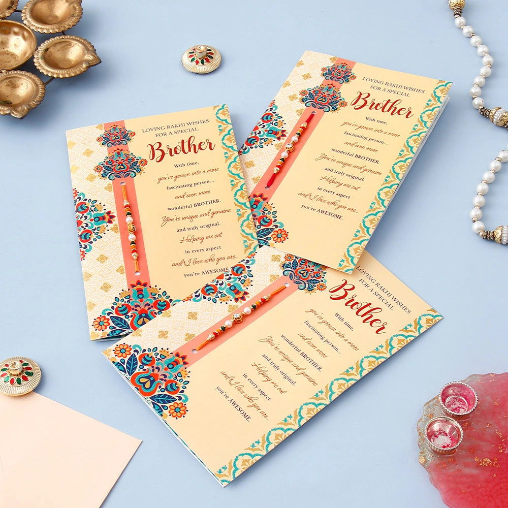 Pack Of 3 Loving Wishes Raksha Bandhan Greeting Card With Envelope