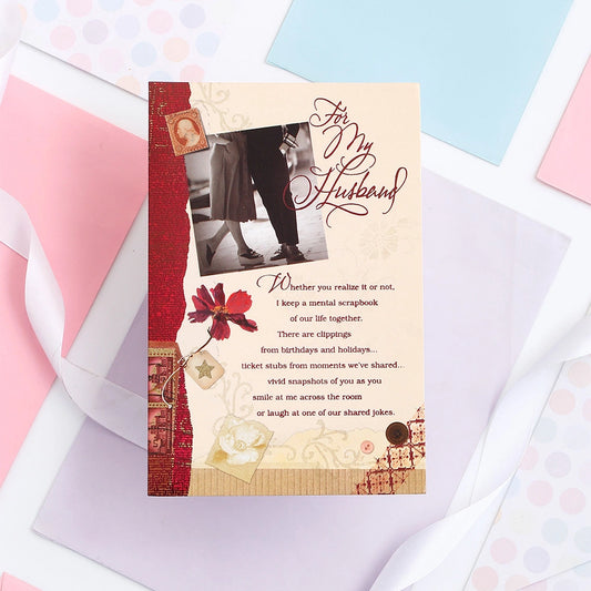 For My Husband Happy Anniversary Greeting Card