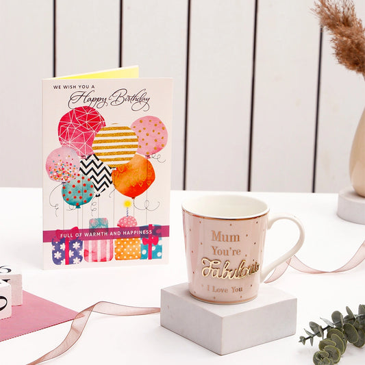 We Wish You A Happy Birthday Greeitng Card With Mug