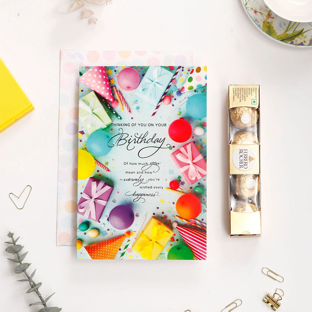 Have A Great Day Birthday Greeting Card and Ferrero Rocher 50 GM