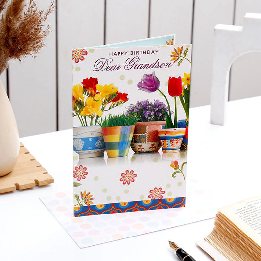 Dear Grandson Birthday Greeting Card