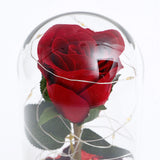 Eternal Red Rose in Glass Dome with LED Light