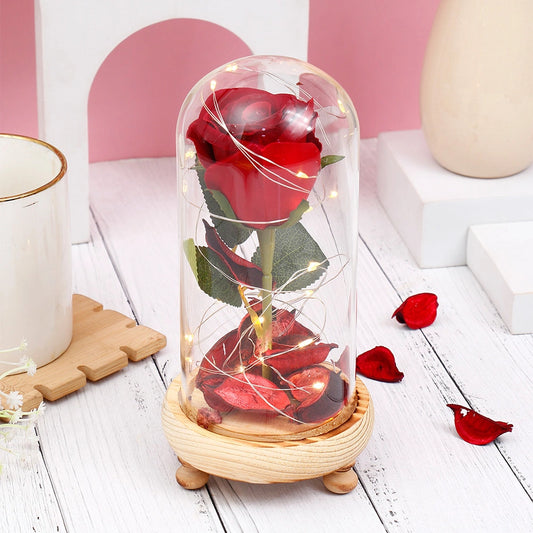 Enchanted Red Rose in Glass Dome