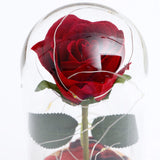 Forever Rose in Glass Dome with Footed Wooden Base