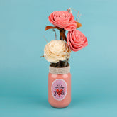 Blooming Pink Rose Ceramic Vase