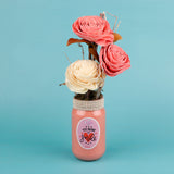 Blooming Pink Rose Ceramic Vase