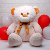 White Teddy Bear with Yellow Bow Soft Toy