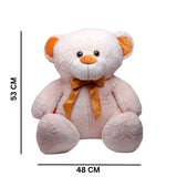 White Teddy Bear with Yellow Bow Soft Toy