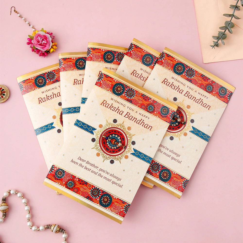 Pack Of 6 Raksha Bandhan Wishes Greeting Card With Envelope