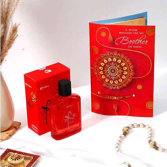 Personalised Rakhi Greeting Card with Archies UXR Perfume