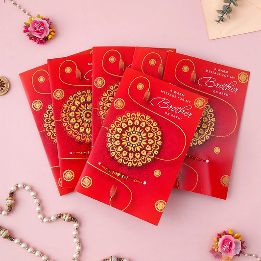 Pack Of 6 Personalised Raksha Bandhan Greeting Card With Envelope