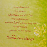 Rakhi Wishes Greeting Card with a Sacred Rakhi