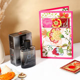 Special Rakhi Greeting Card with Archies Black Diamond Perfume