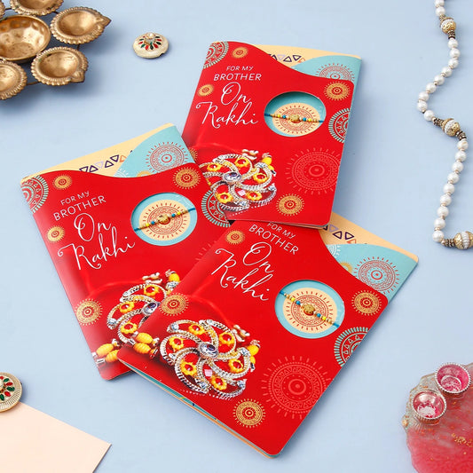 Pack Of 3 Heartwarming Raksha Bandhan Greeting Card With Envelope