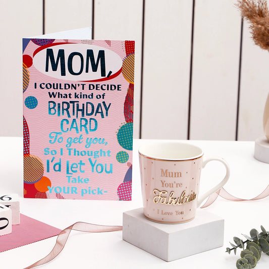 Happy Birthday Mom Greeting Card With Mug