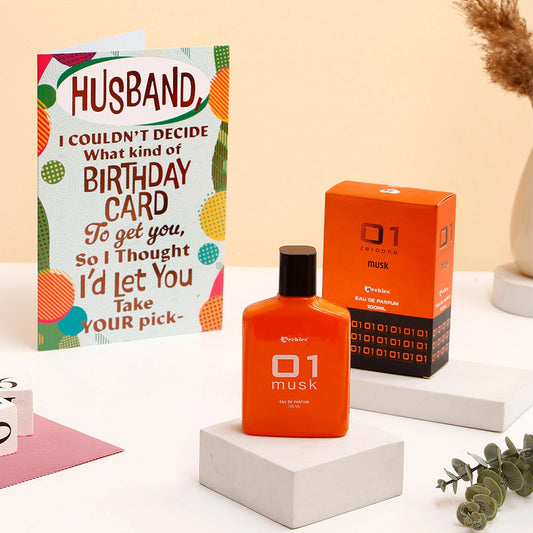 Happy Birthday Husband Greeting Card and Perfume
