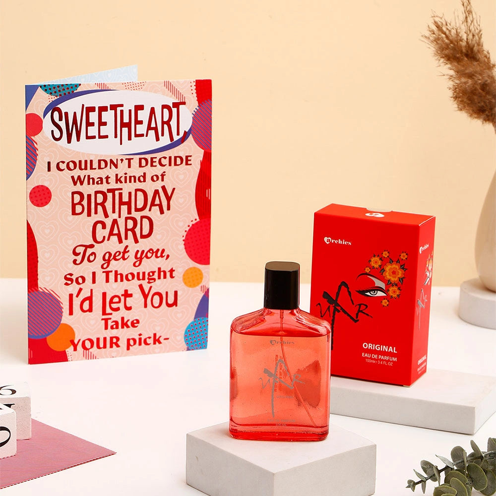 Happy Birthday Sweetheart Greeting Card and UXR Perfume