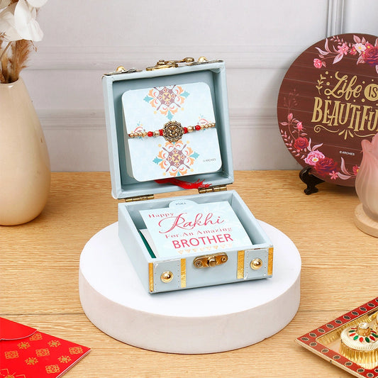 Divine Ganesha Grey Rakhi Treasure Box