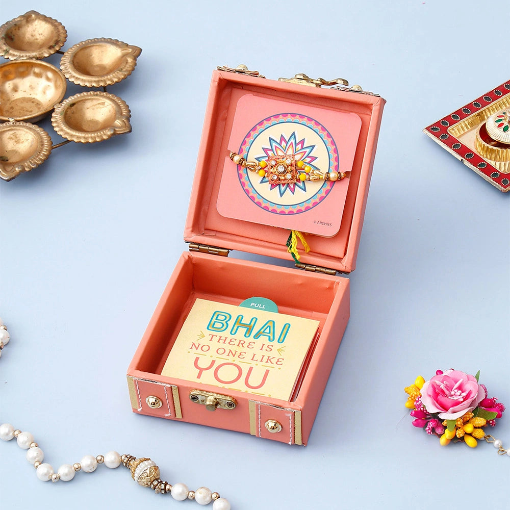 Coral Charm Beaded Rakhi Treasure Box