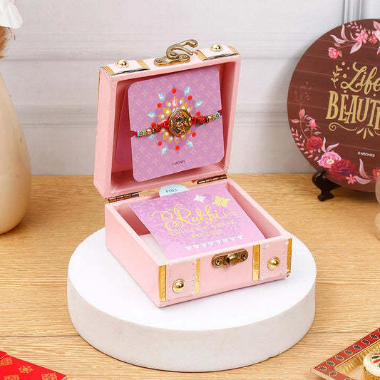 Shree Ganesha Pink Rakhi Treasure Box
