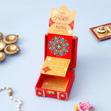 Divine Krishna Red Rakhi Treasure Box