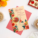 Pack of 3 Floral Thali 'I Feel So Lucky' Bhai Dooj Greeting Cards