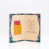 Pack of 3 Teal Floral 'Dear Brother, Happy Bhai Dooj' Greeting Cards
