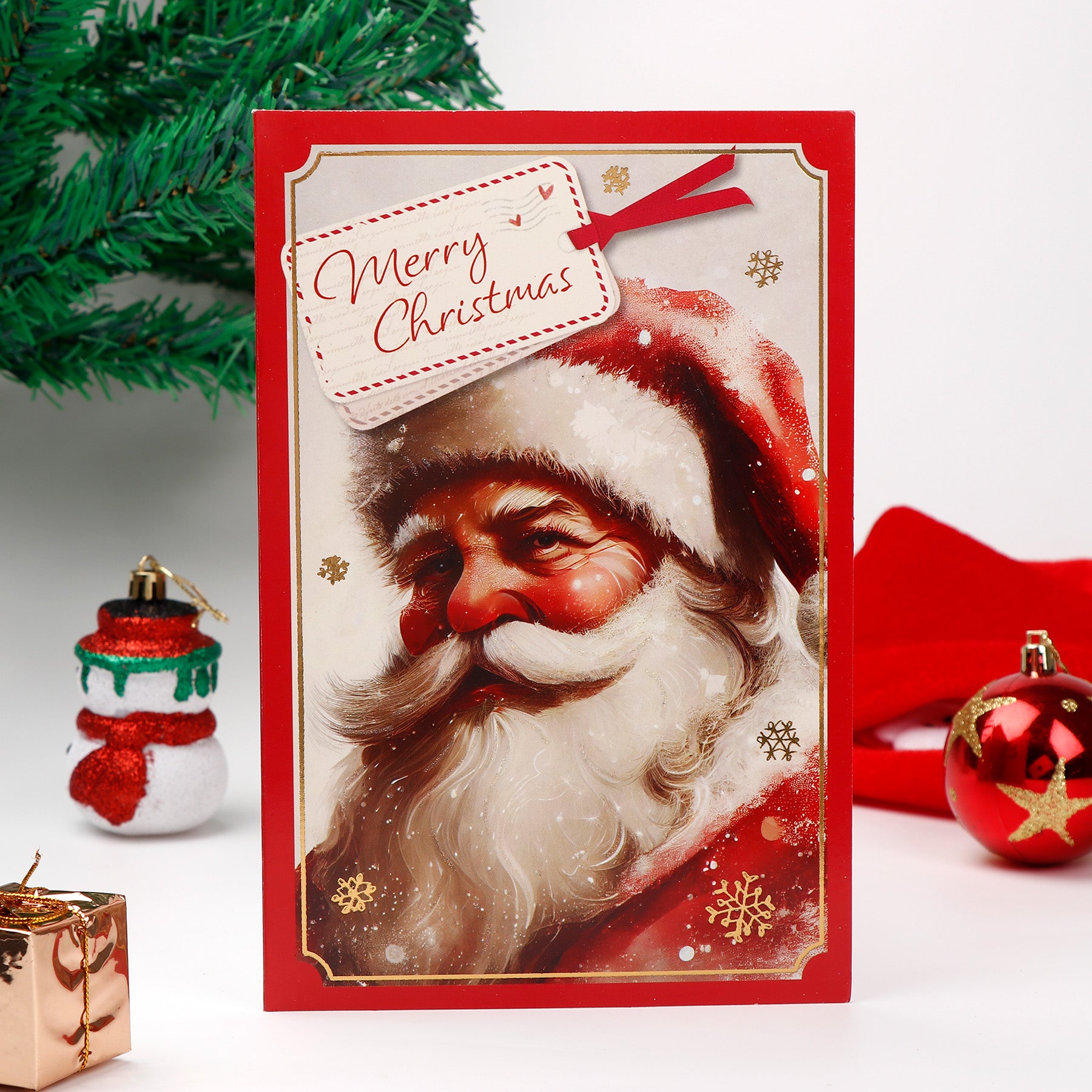 Jolly Santa Christmas Greeting Card Pack of 6
