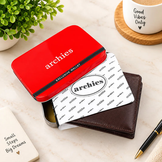 Archies Tin Box Exclusive Design Brown Gents Wallet