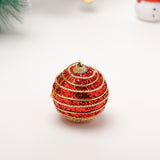 Golden Spiral Red Glittery Christmas Hanging Ornaments