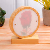 Wooden Circle Light Up Photo Frame