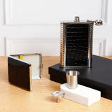Classy Stainless Steel Hip Flask With IKYK Tuscan Leather