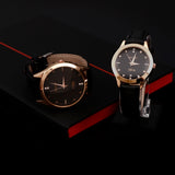 Classic Black Strap Couple Wrist Watch