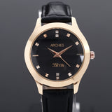 Classic Black Strap Couple Wrist Watch