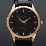 Classic Black Strap Couple Wrist Watch