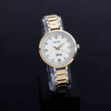 Golden Silver Strap Wrist Watch