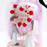 I Love You Bridal Proposal Figurine in Glass Jar