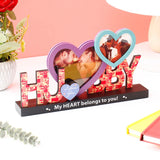 Hubby Personalized Dual Heart Photo Frame