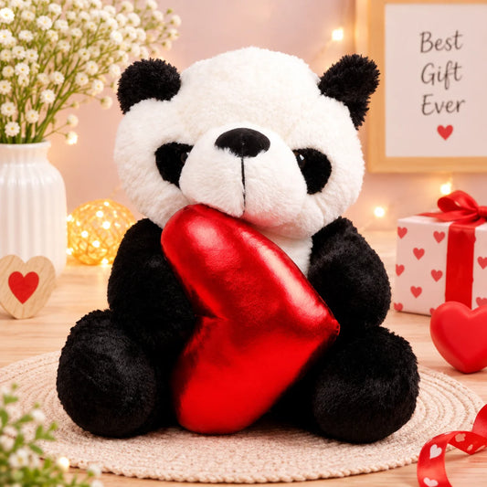 Panda with a Heart Soft Toy