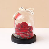 Archies Red Rose Dome with Fairy Lights & Ribbon
