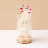 Archies I Love You White Rose Cylinder Dome