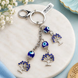 Archies Tree Design Blue And White Protective Evil Eye Keychain